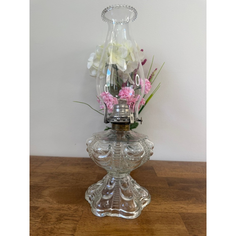 Vintage Uranium Glass Oil Lamp UV Reactive Kerosene Lamp Grand Rapids Burner